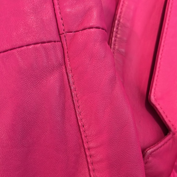 🔹 Dero Enterprises By Rocco New York Vintage Fuschia Pink Leather Jacket - Picture 7 of 7